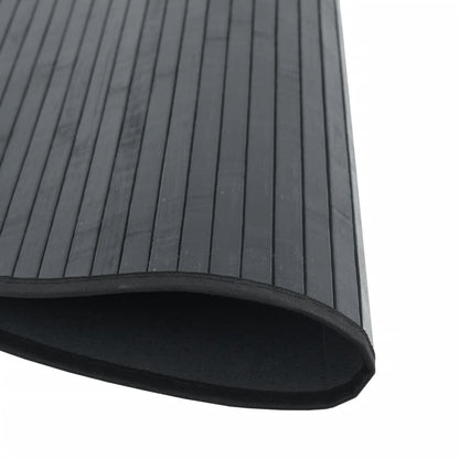 Teppich Rund Schwarz 60 cm Bambus