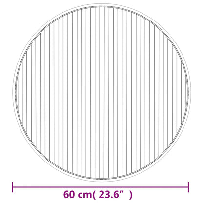 Teppich Rund Schwarz 60 cm Bambus