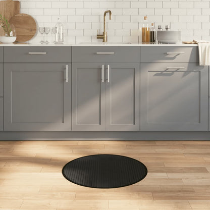 Teppich Rund Schwarz 60 cm Bambus