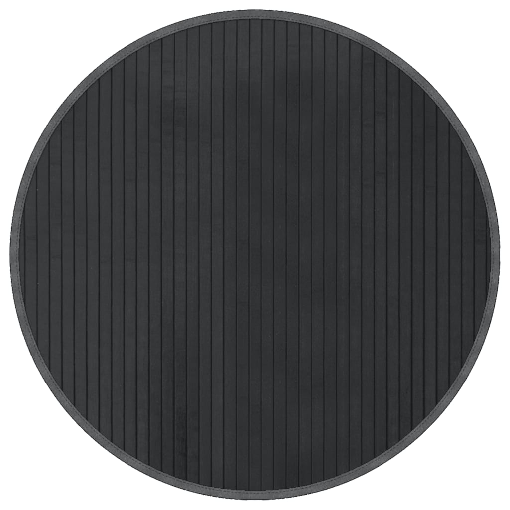 Teppich Rund Grau 60 cm Bambus