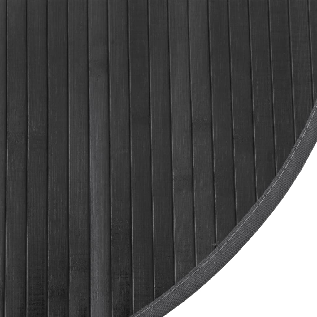 Teppich Rund Grau 60 cm Bambus