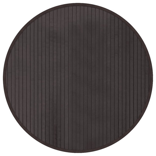 Teppich Rund Dunkelbraun 60 cm Bambus