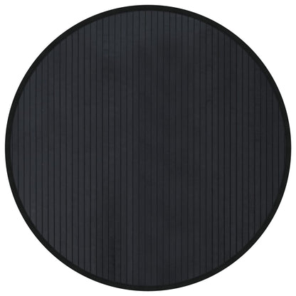 Teppich Rund Schwarz 80 cm Bambus