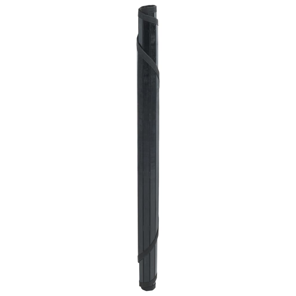 Teppich Rund Schwarz 80 cm Bambus