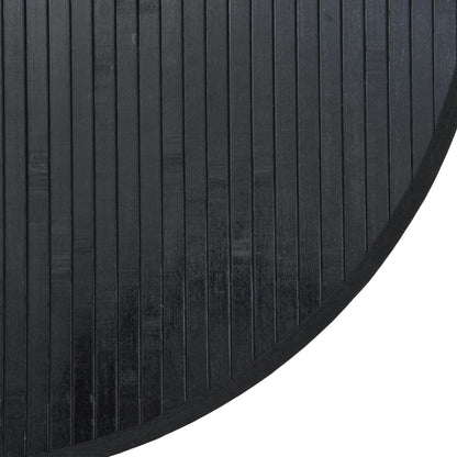 Teppich Rund Schwarz 80 cm Bambus