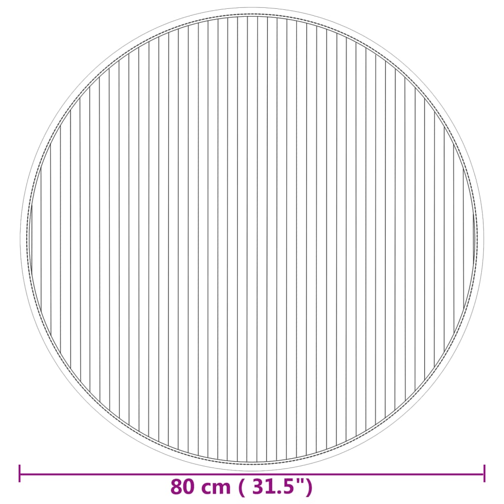 Teppich Rund Natur 80 cm Bambus