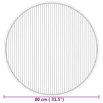 Teppich Rund Natur 80 cm Bambus