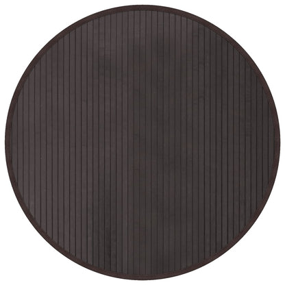 Teppich Rund Dunkelbraun 80 cm Bambus
