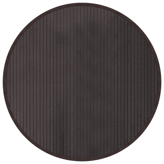 Teppich Rund Dunkelbraun 80 cm Bambus