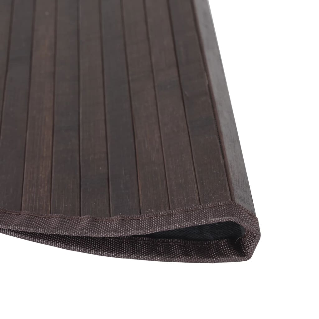 Teppich Rund Dunkelbraun 80 cm Bambus