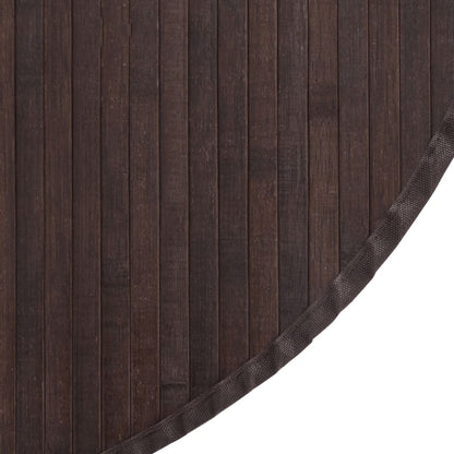 Teppich Rund Dunkelbraun 80 cm Bambus