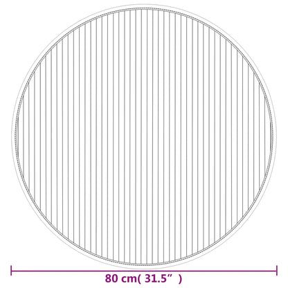 Teppich Rund Dunkelbraun 80 cm Bambus