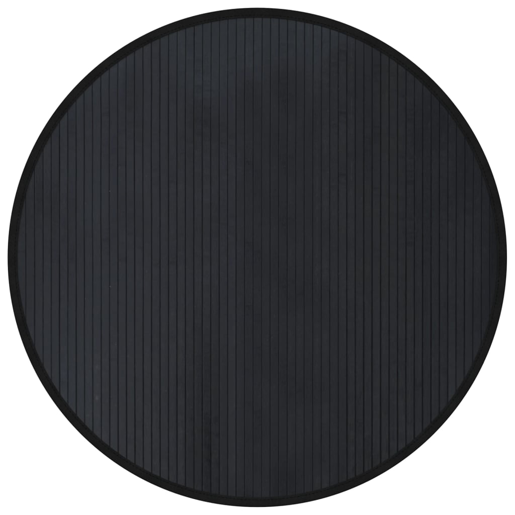 Teppich Rund Schwarz 100 cm Bambus