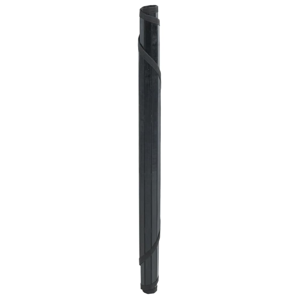 Teppich Rund Schwarz 100 cm Bambus