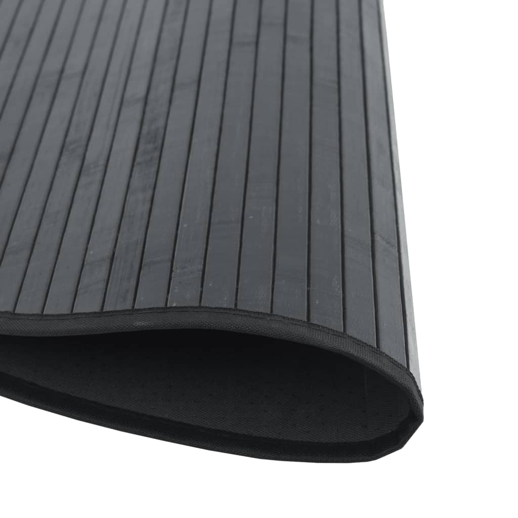 Teppich Rund Schwarz 100 cm Bambus