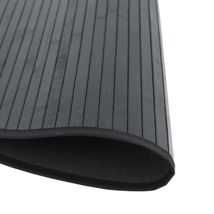 Teppich Rund Schwarz 100 cm Bambus