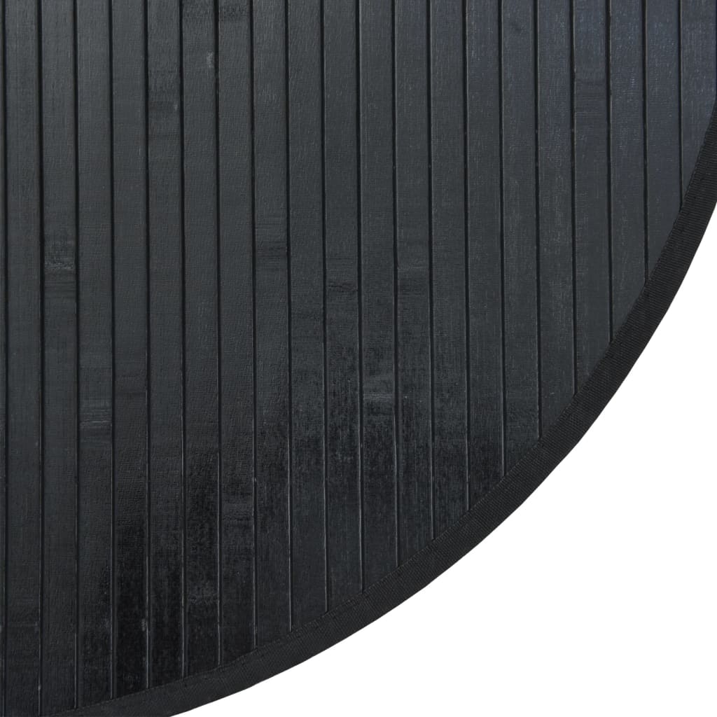 Teppich Rund Schwarz 100 cm Bambus