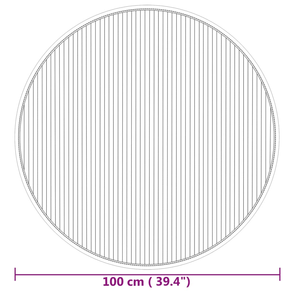 Teppich Rund Natur 100 cm Bambus