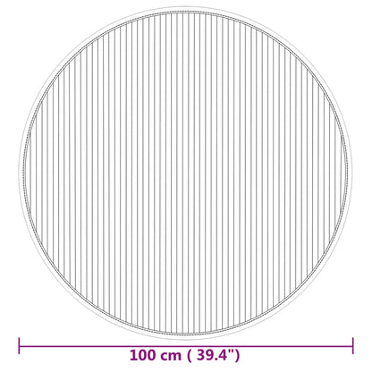 Teppich Rund Natur 100 cm Bambus