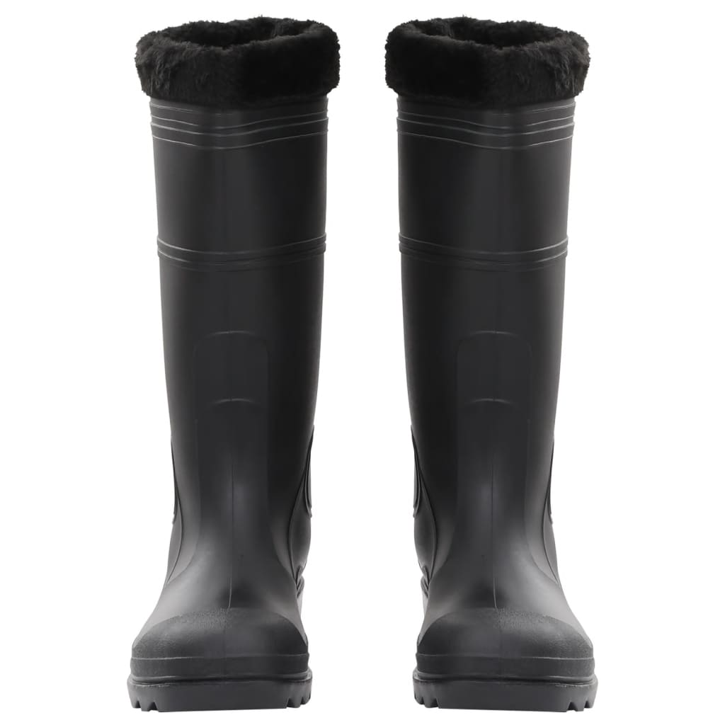 Gummistiefel mit Herausnehmbarem Innenfutter Schwarz Gr. 44 PVC