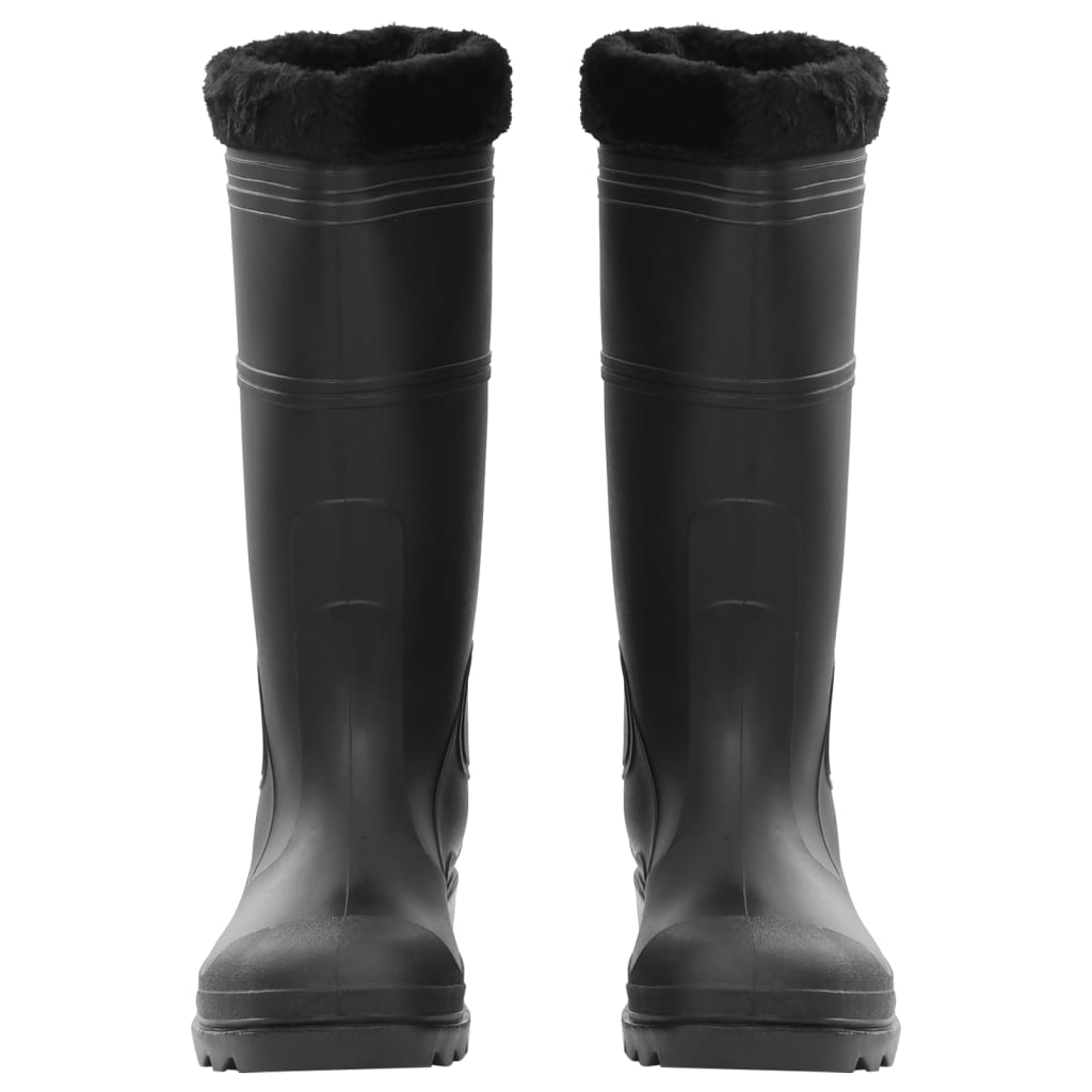 Gummistiefel mit Herausnehmbarem Innenfutter Schwarz Gr. 45 PVC