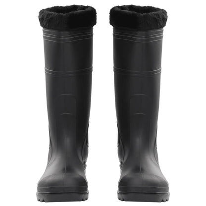 Gummistiefel mit Herausnehmbarem Innenfutter Schwarz Gr. 45 PVC
