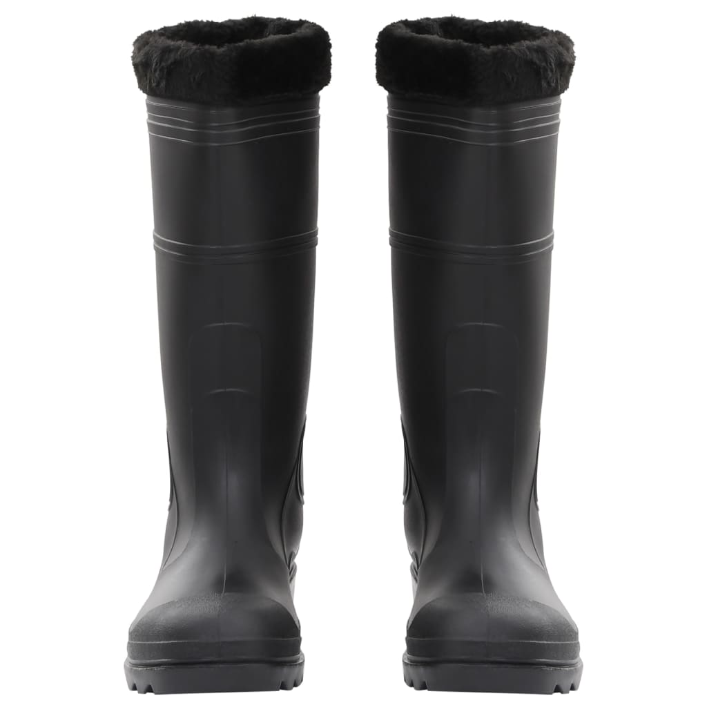 Gummistiefel mit Herausnehmbarem Innenfutter Schwarz Gr. 46 PVC