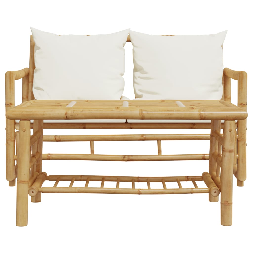 2-teiliges Gartensofa-Set mit Kissen Bambus
