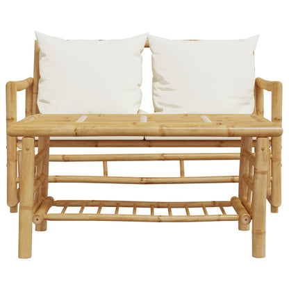 2-teiliges Gartensofa-Set mit Kissen Bambus
