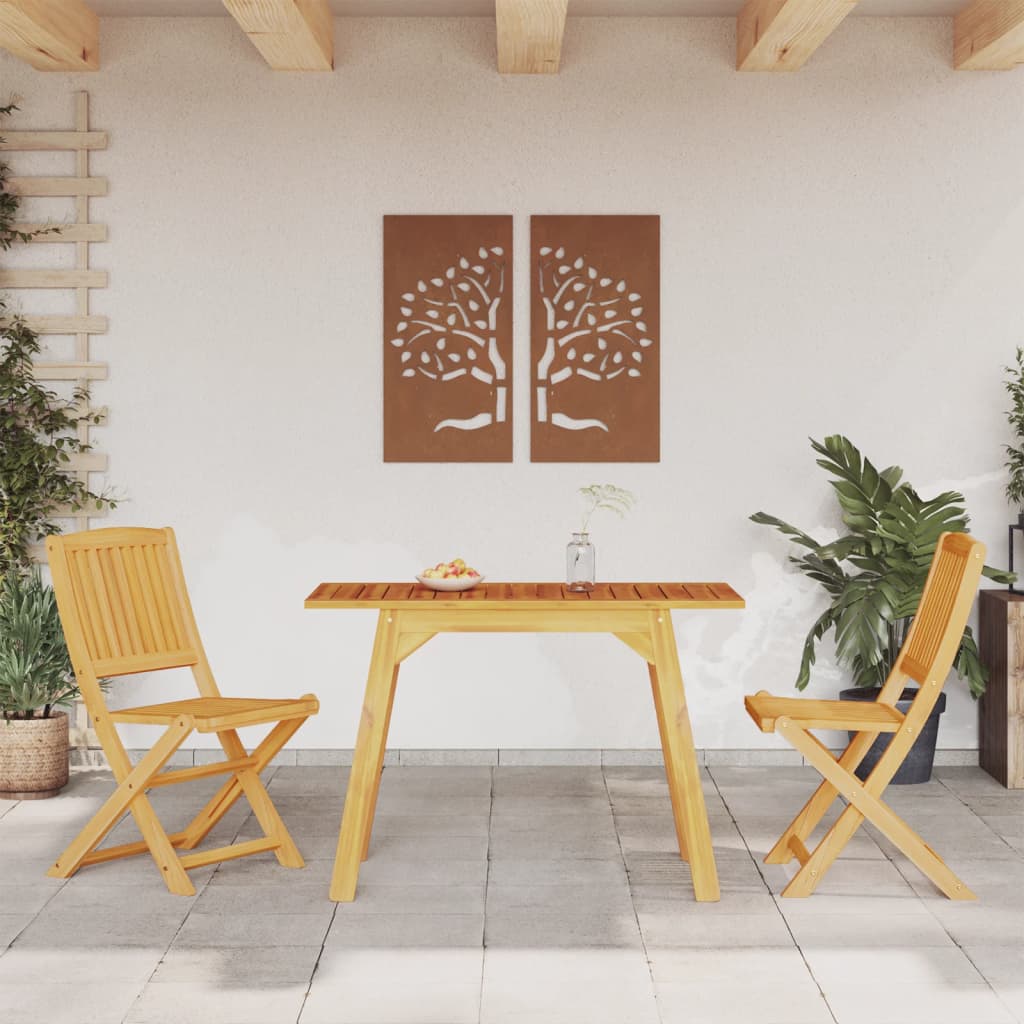 3-tlg. Balkon-Set Massivholz Akazie