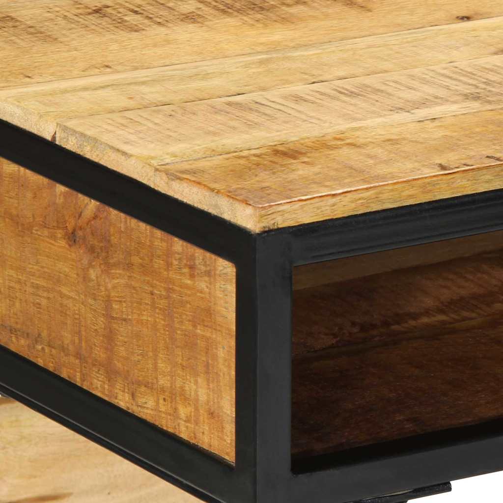 Schreibtisch mit Regal Braun 80 x 50 x 75 cm massives Mangoholz