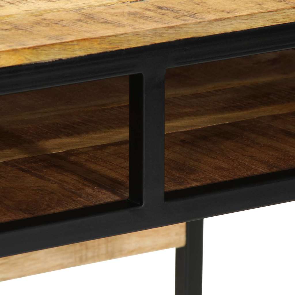 Schreibtisch mit Regal Braun 80 x 50 x 75 cm massives Mangoholz