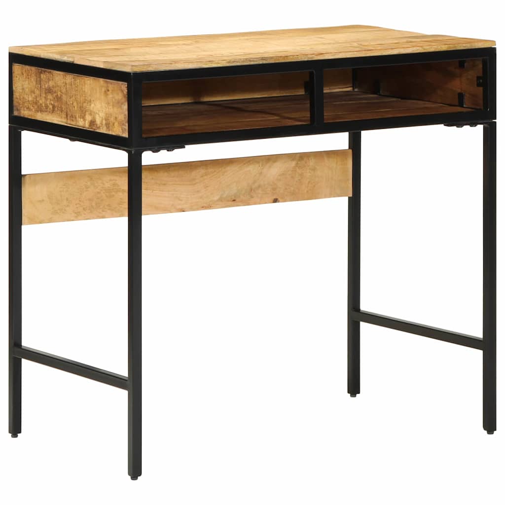 Schreibtisch mit Regal Braun 80 x 50 x 75 cm massives Mangoholz