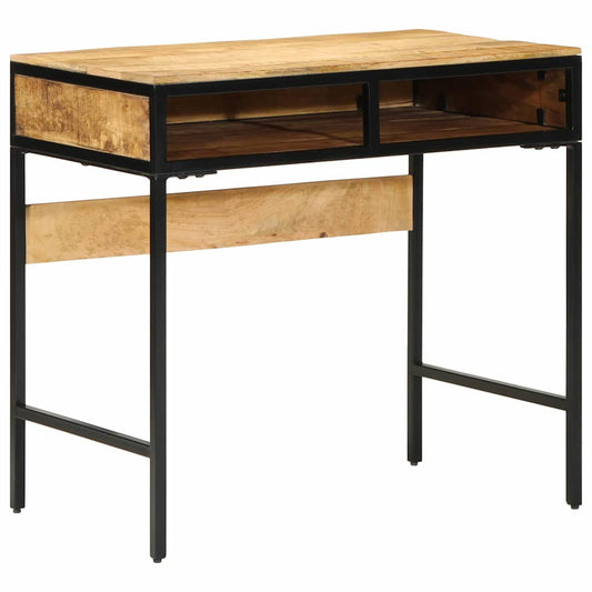 Schreibtisch mit Regal Braun 80 x 50 x 75 cm massives Mangoholz