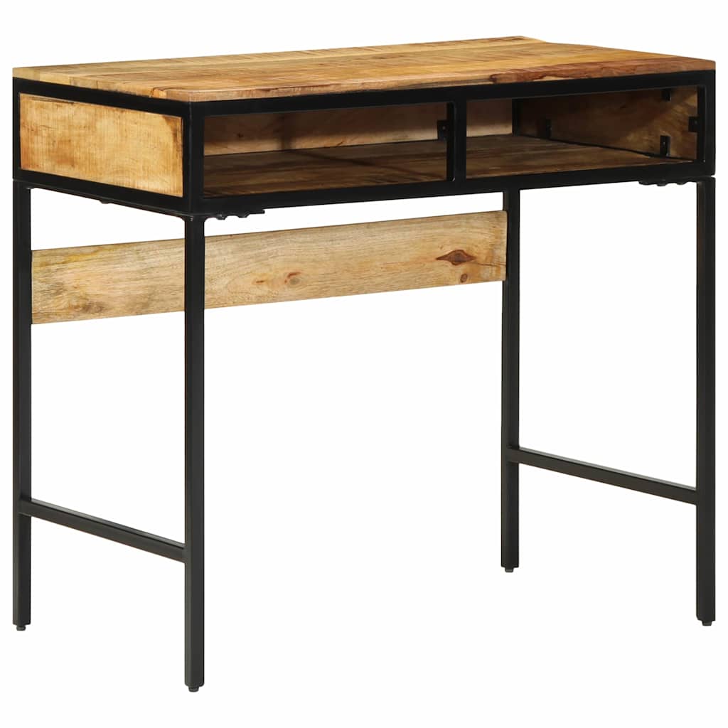 Schreibtisch mit Regal Braun 80 x 50 x 75 cm massives Mangoholz