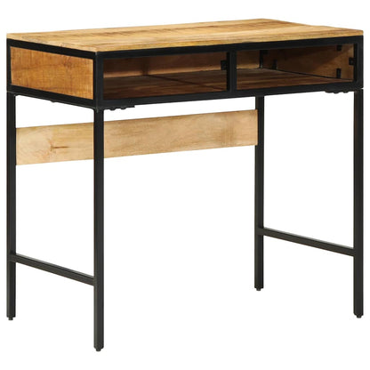 Schreibtisch mit Regal Braun 80 x 50 x 75 cm massives Mangoholz