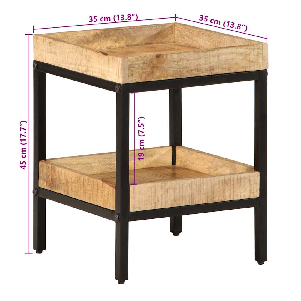 Beistelltisch Braun 35 x 35 x 45 cm massives Mangoholz