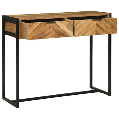 Konsolentisch Braun 90 x 35 x 75 cm massives Mangoholz