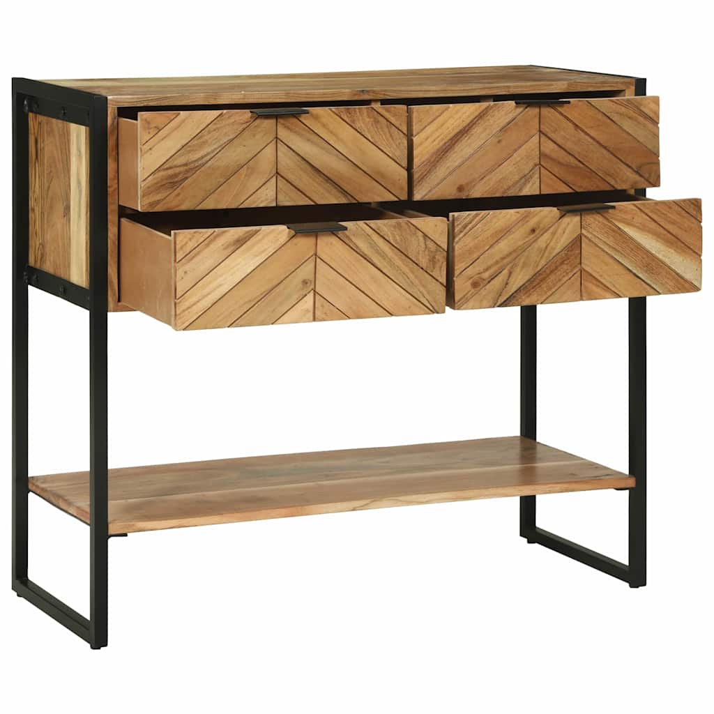 Konsolentisch Braun 90 x 35 x 80 cm massives Mangoholz