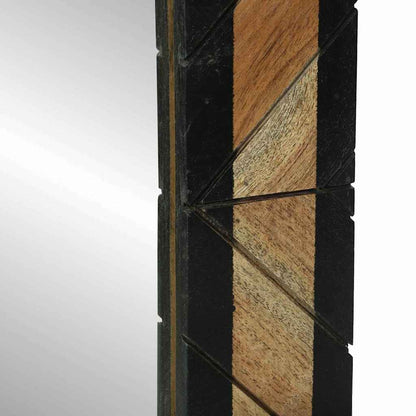 Spiegel Schwarz und Braun 50 x 2 x 50 cm Massivholz Akazie