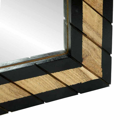 Spiegel Schwarz und Braun 50 x 2 x 50 cm Massivholz Akazie