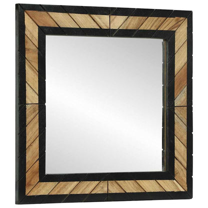 Spiegel Schwarz und Braun 50 x 2 x 50 cm Massivholz Akazie