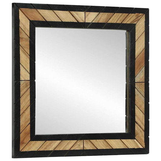 Spiegel Schwarz und Braun 50 x 2 x 50 cm Massivholz Akazie