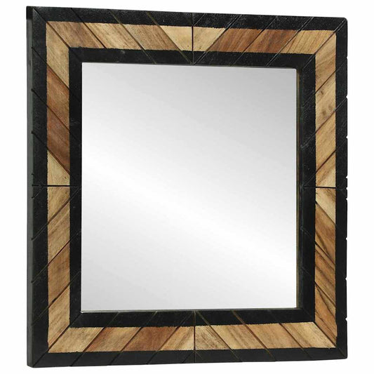Spiegel Schwarz und Braun 50 x 2 x 50 cm Massivholz Akazie