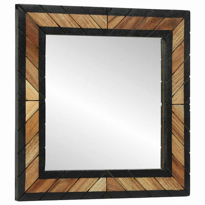 Spiegel Schwarz und Braun 50 x 2 x 50 cm Massivholz Akazie
