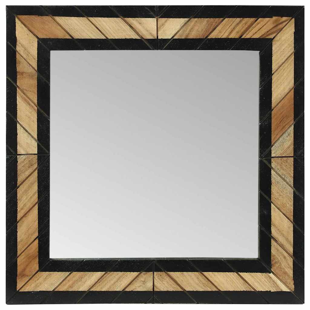 Spiegel Schwarz und Braun 50 x 2 x 50 cm Massivholz Akazie