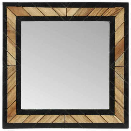 Spiegel Schwarz und Braun 50 x 2 x 50 cm Massivholz Akazie