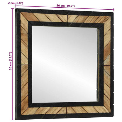 Spiegel Schwarz und Braun 50 x 2 x 50 cm Massivholz Akazie