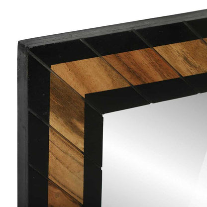 Spiegel Schwarz und Braun 70 x 2 x 70 cm Massivholz Akazie