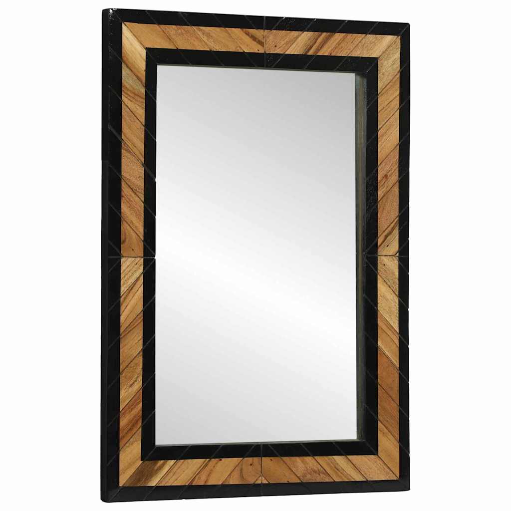 Spiegel Schwarz und Braun 70 x 2 x 70 cm Massivholz Akazie